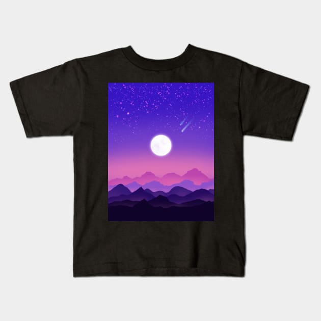 sky at night Kids T-Shirt by Kmc_ink